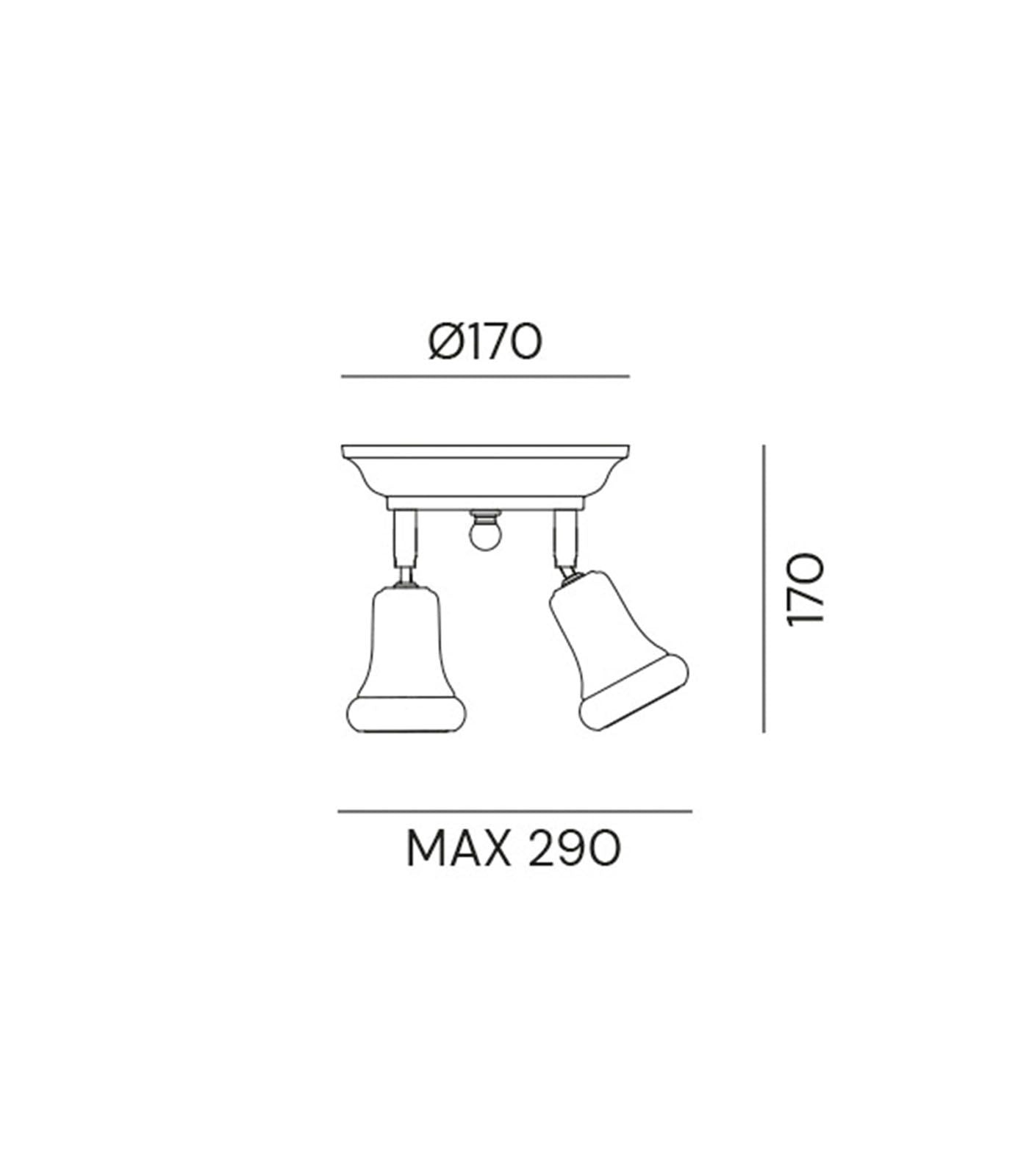 Mini Brass Double Spotlight Pre Aged - IL.208.22.OO