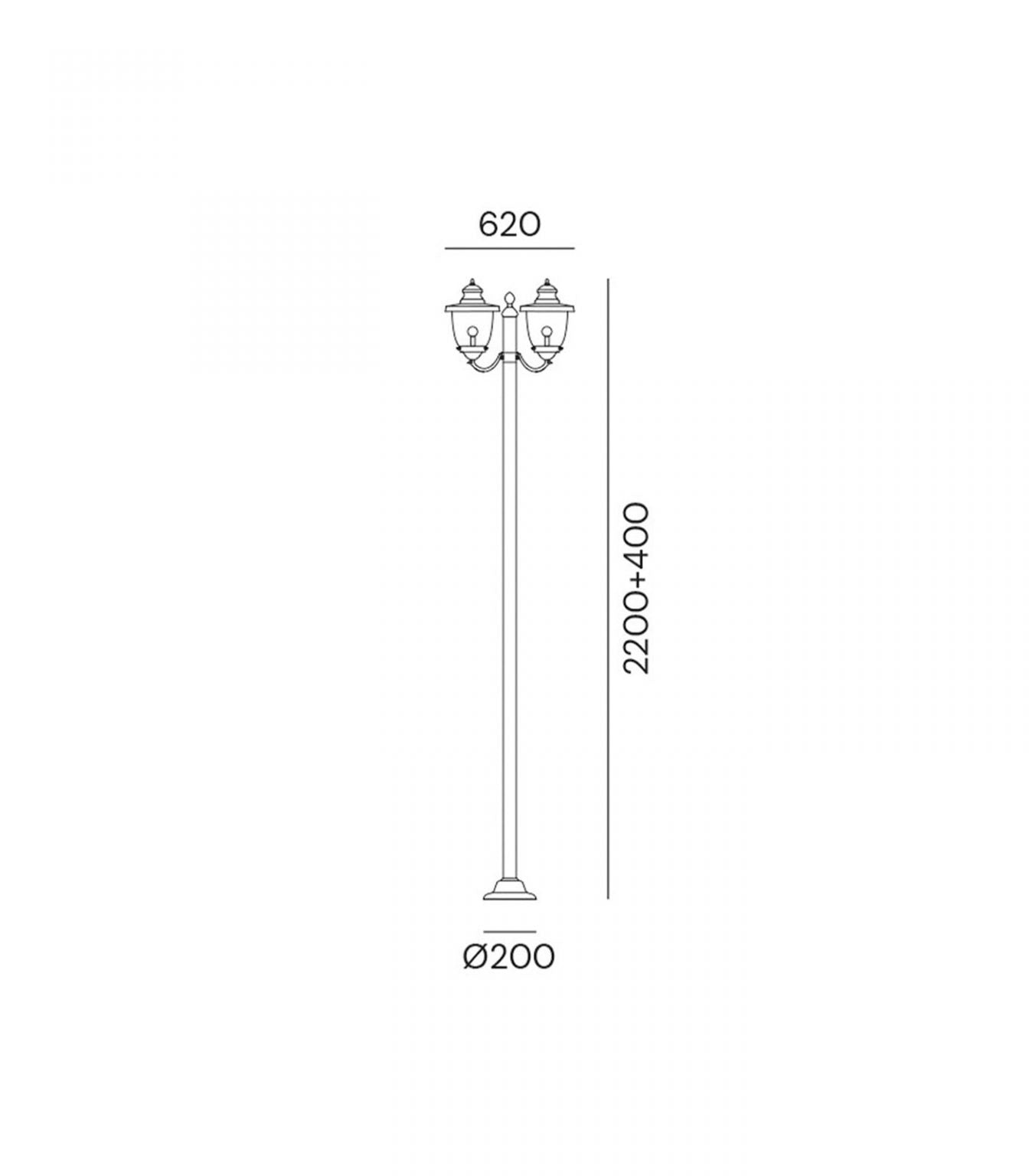 Venezia 2 Light Post Light Pre Aged Brass - IL.248.20.ORT