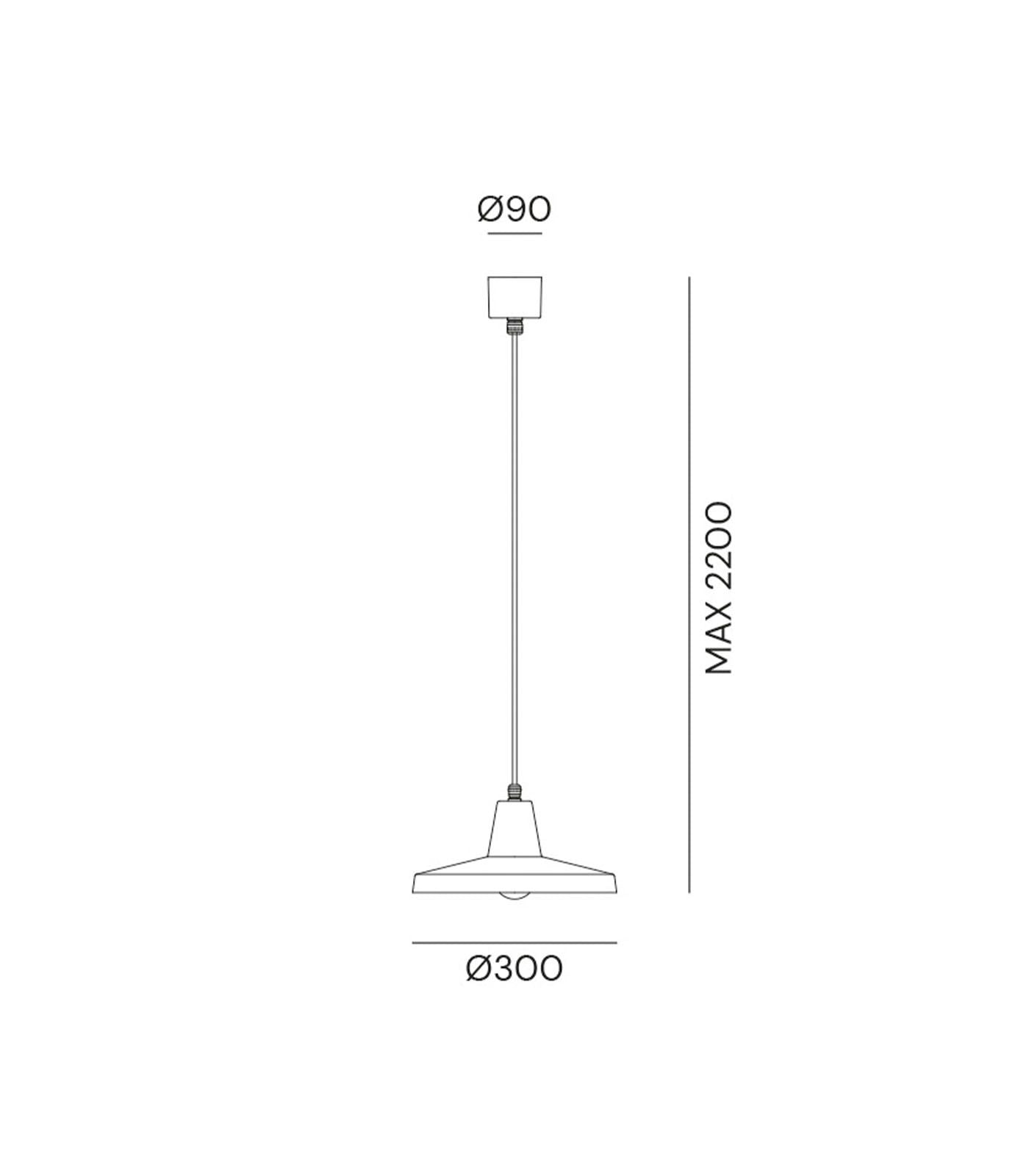 Officina 135mm Small Pendant Light Iron - IL.268.01.FF