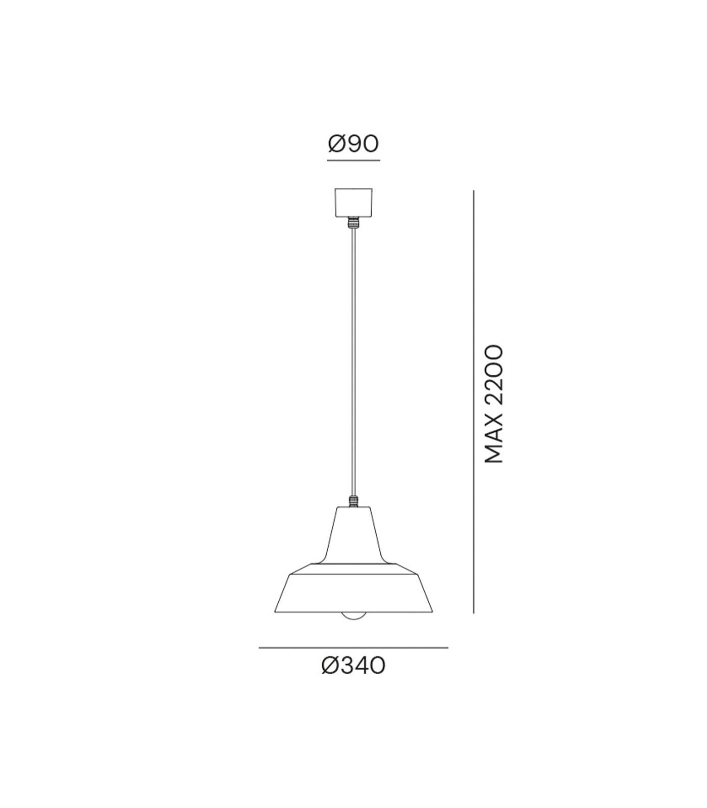 Officina 340mm Large Pendant Light Iron - IL.268.10.FF