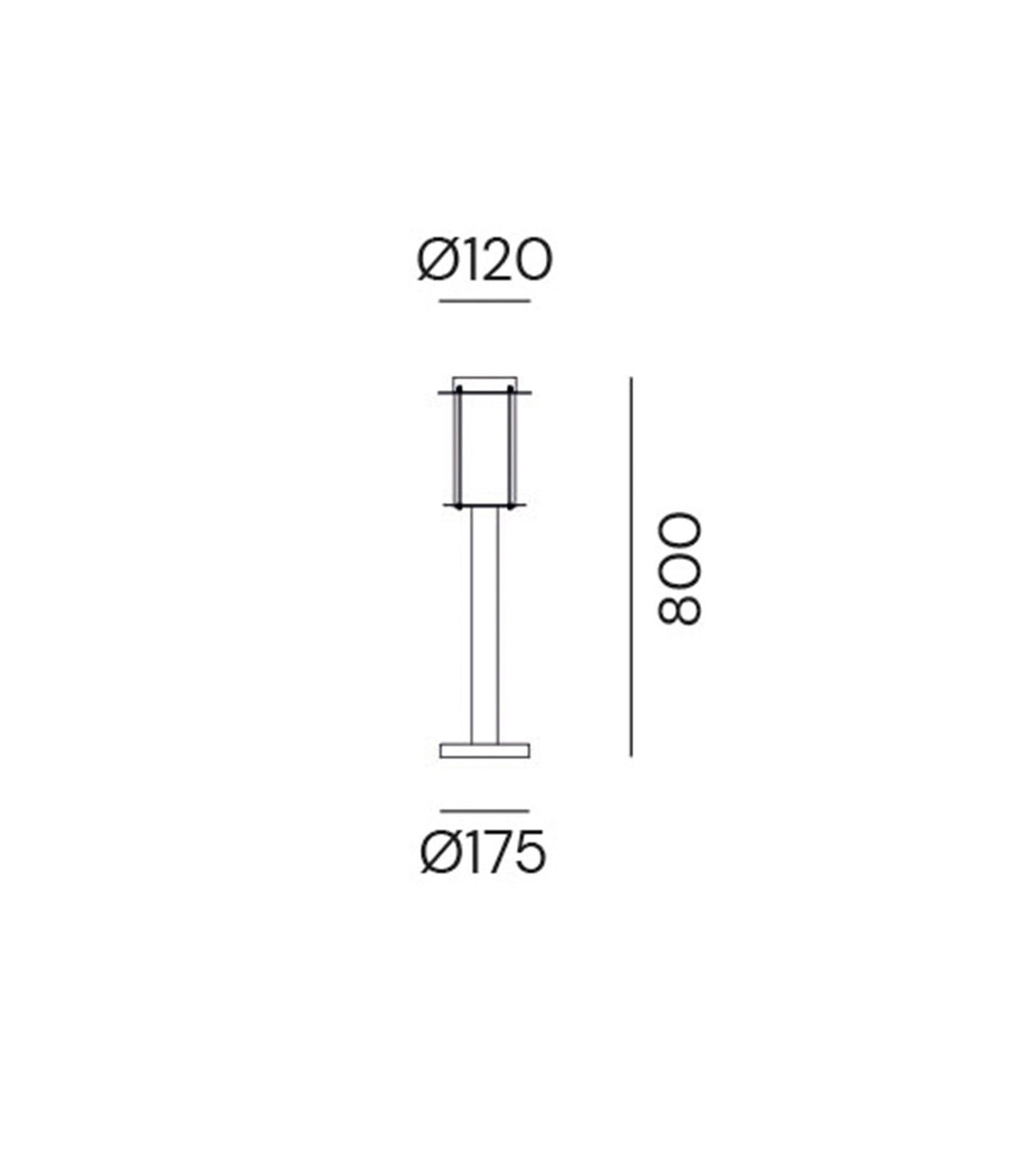 Loggia Outdoor Small Bollard Light Antique Brass & White - IL.264.10.OOB