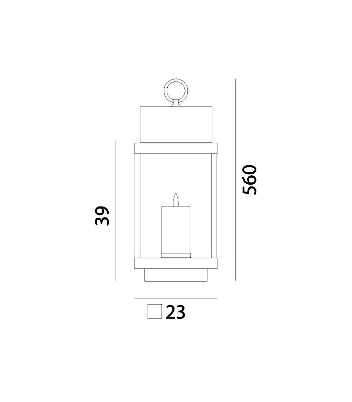 Lanterne Small Round Outdoor Floor Lamp Brass & Clear - IL.265.01.OO