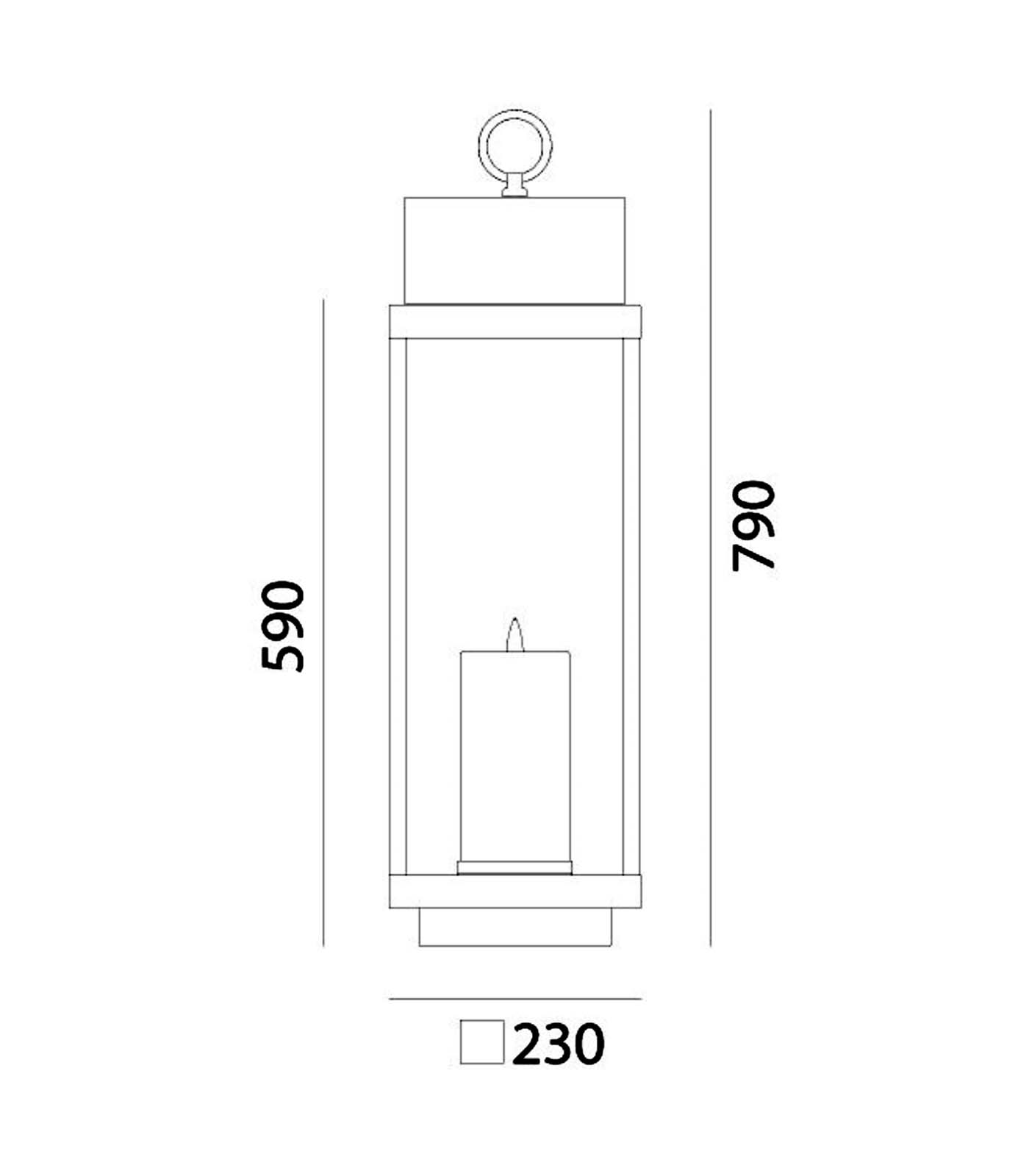 Lanterne Large Round Outdoor Floor Lamp Brass & Clear - IL.265.02.OO