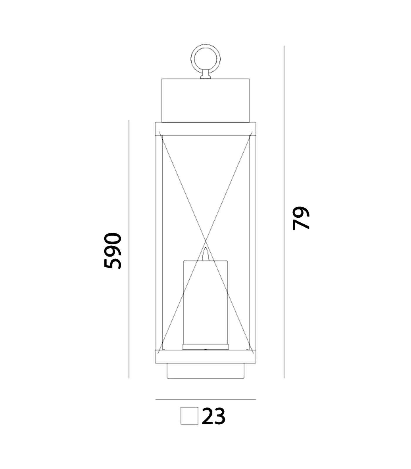 Lanterne Large Outdoor Floor Lamp Brass & Clear - IL.265.12.OO
