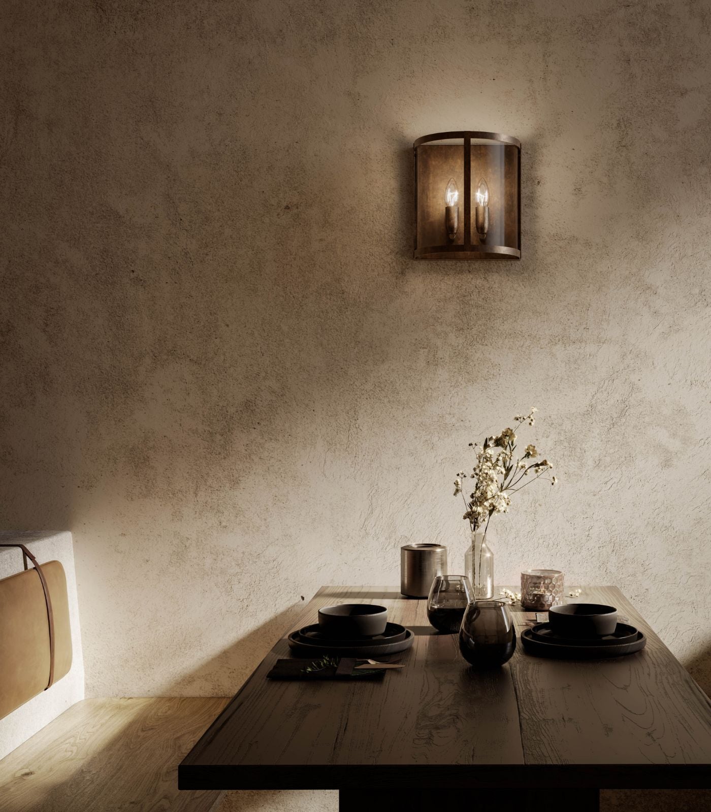 London Round Wall Light Antique Iron - IL.205.30.FF