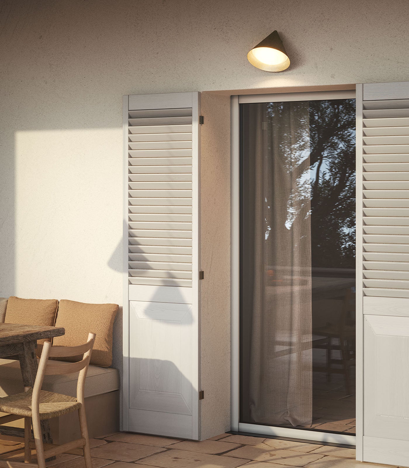 Cone Outdoor Flush Wall Light Pre Aged Brass - IL.286.16.OOB