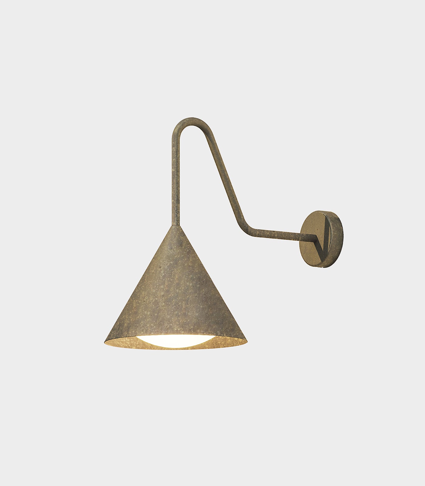 Cone Outdoor Gooseneck Wall Light Pre Aged Brass - IL.286.17.OOB
