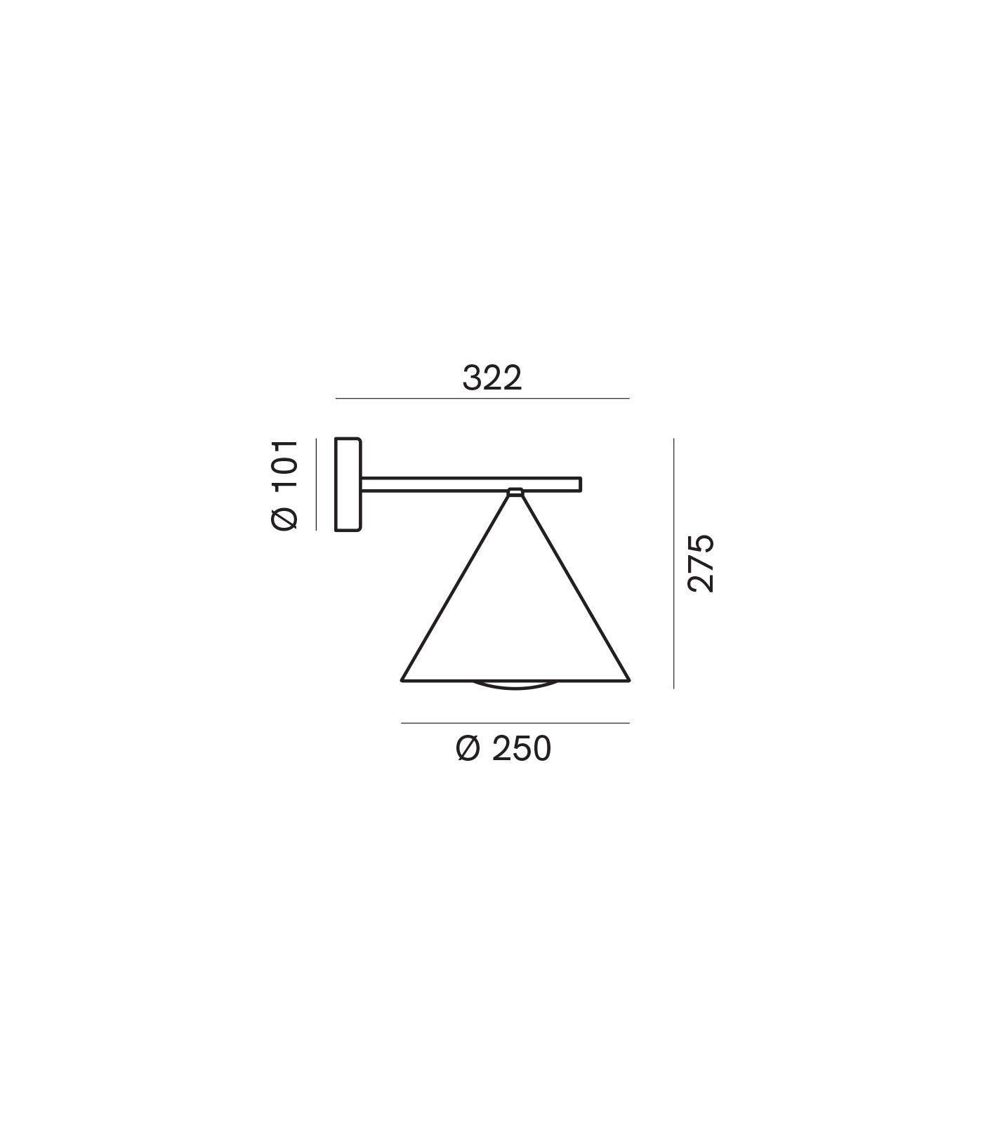 Cone Outdoor Straight Wall Light Pre Aged Brass - IL.286.18.OOB
