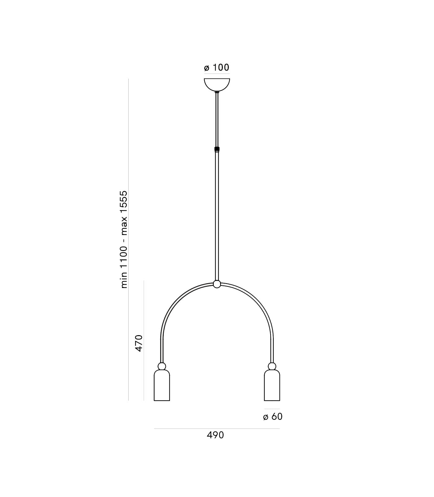 Madame 2 Light Pendant Light Natural Brass - IL.288.03.ON