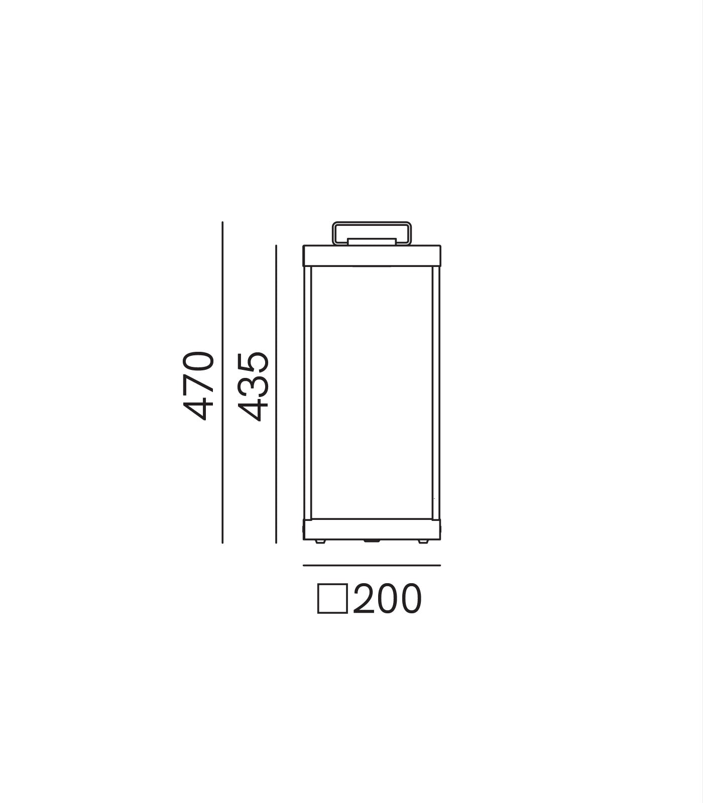 Lanterne Slim Medium LED Floor Lamp 13W 2700K Antique Brass or Dark Brass - IL.267.02.OO | OS