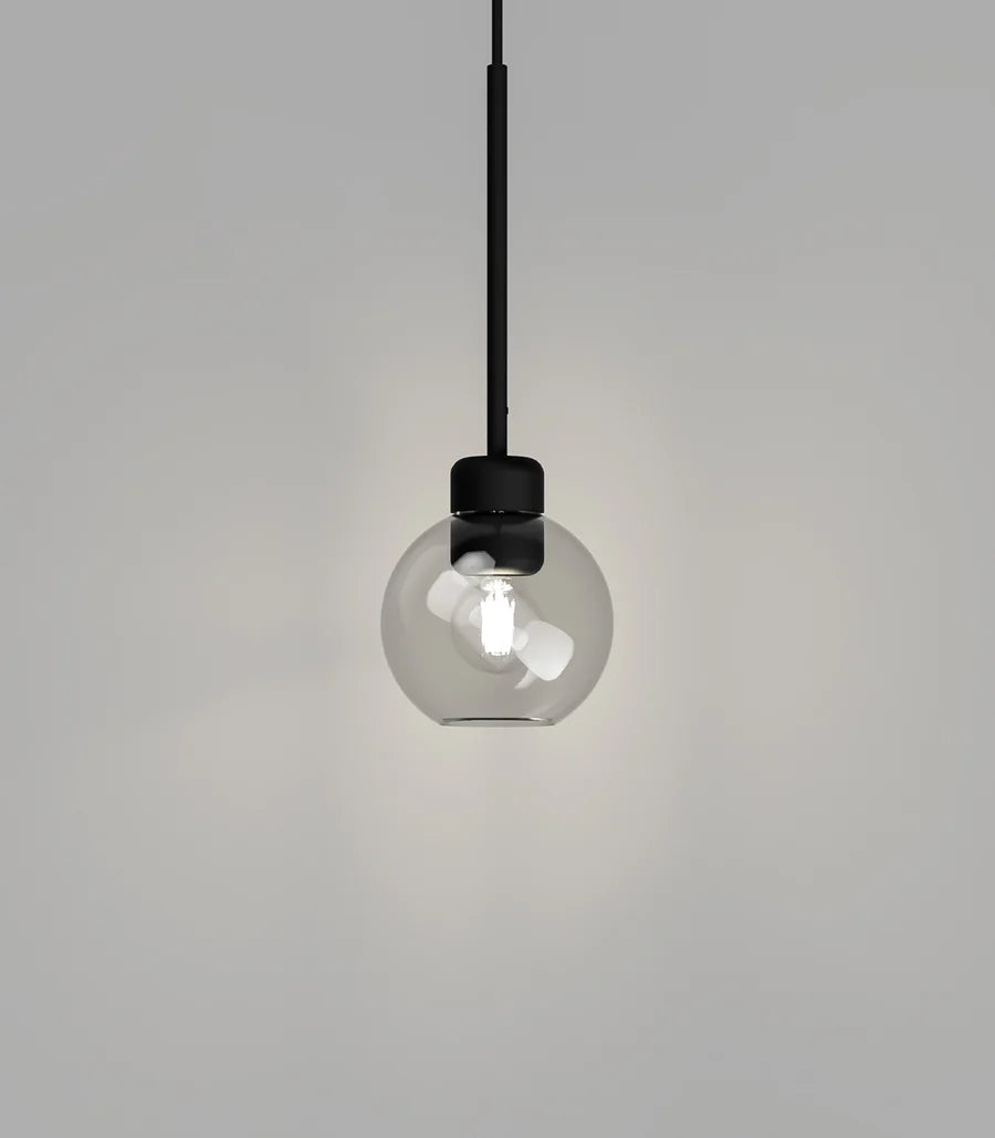 Parlour Lite Sphere Pendant Light Textured Black & Clear - LR.i02.26.BL + A01.004.CL