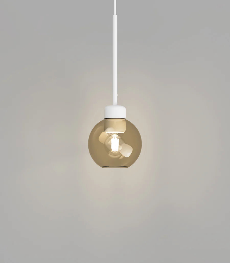 Parlour Lite Sphere Pendant Light Textured White & Amber - LR.i02.26.WH + LR.A01.004.AM