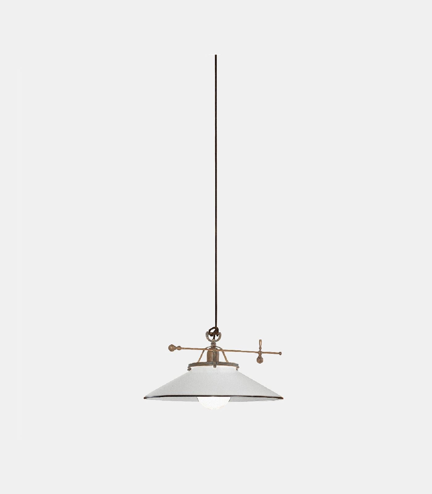 Country Pendant Light Counterweight White & Brass - IL.083.10.OV