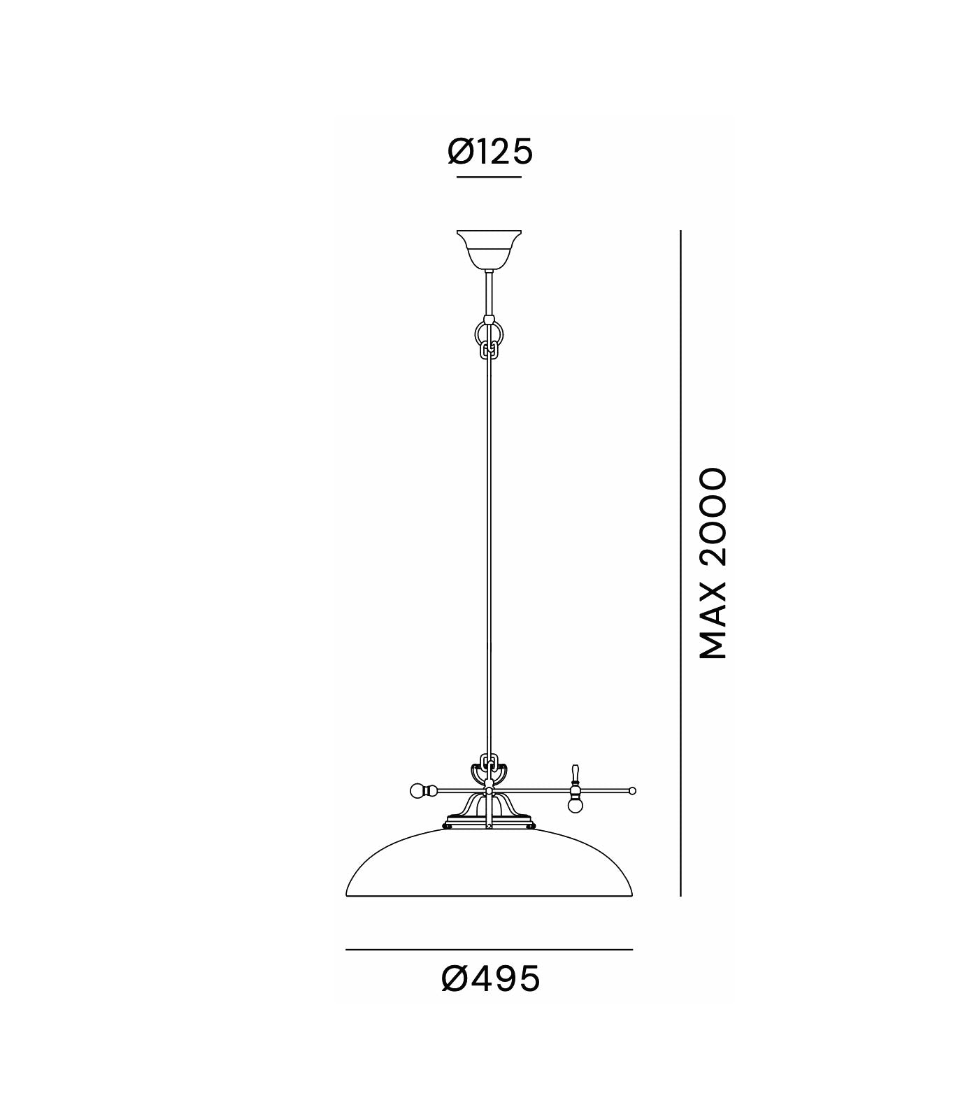 Country Curve Pendant Light Counterweight White & Brass - IL.080.10.OV