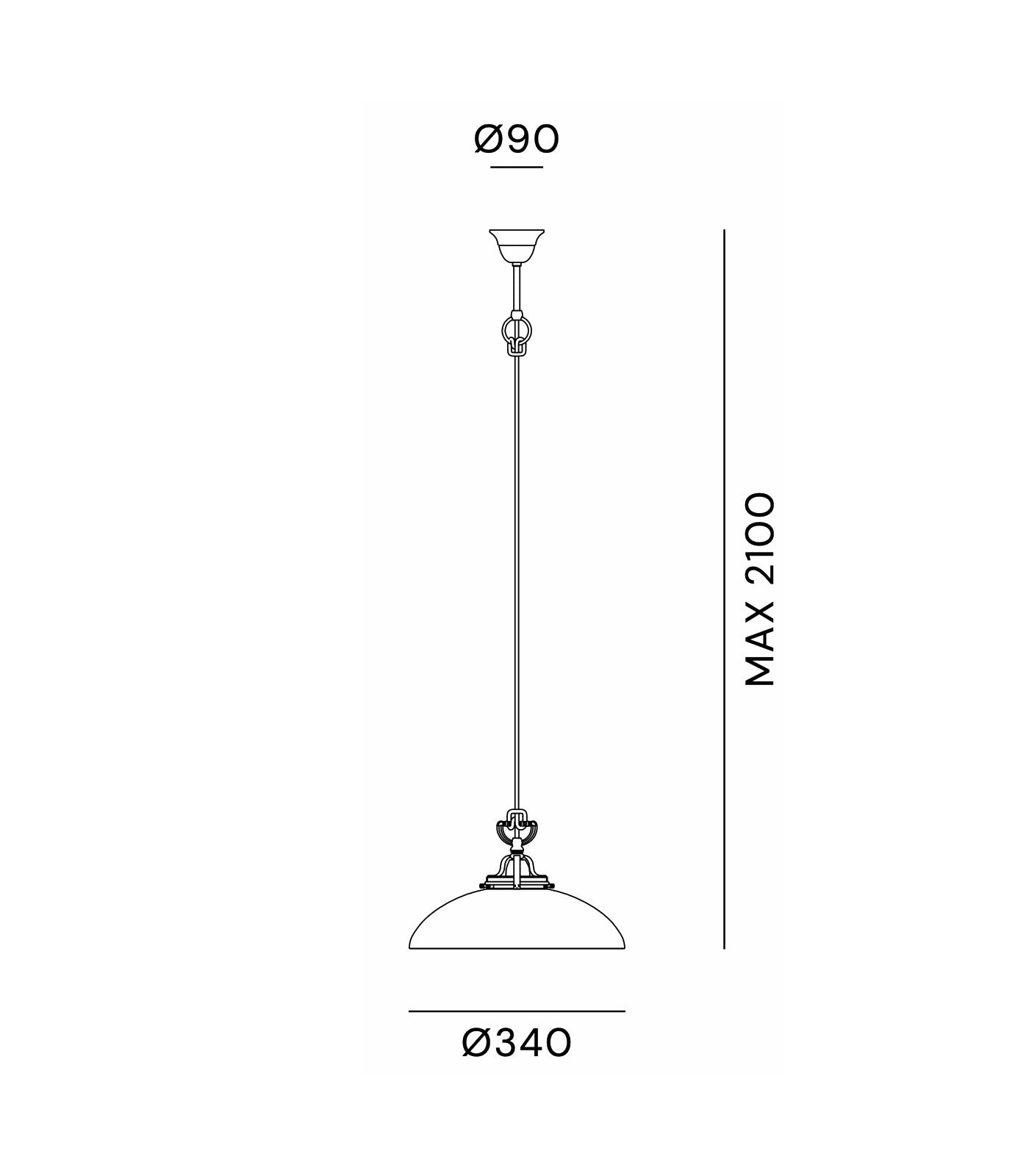 Country Curve Pendant Light White & Brown - IL.082.10.OV