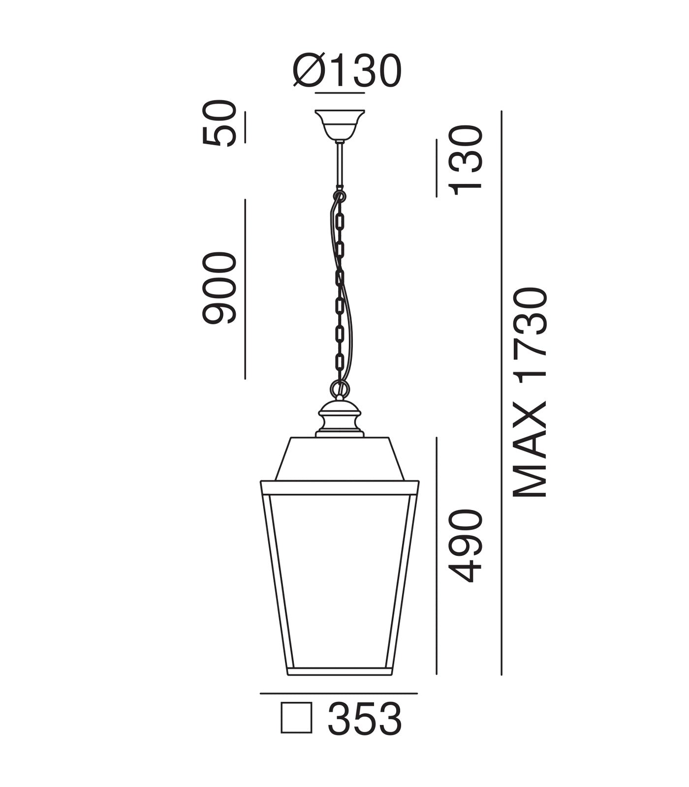 Quadro Outdoor Pendant Light Antique Brass & White - IL.262.51.OB