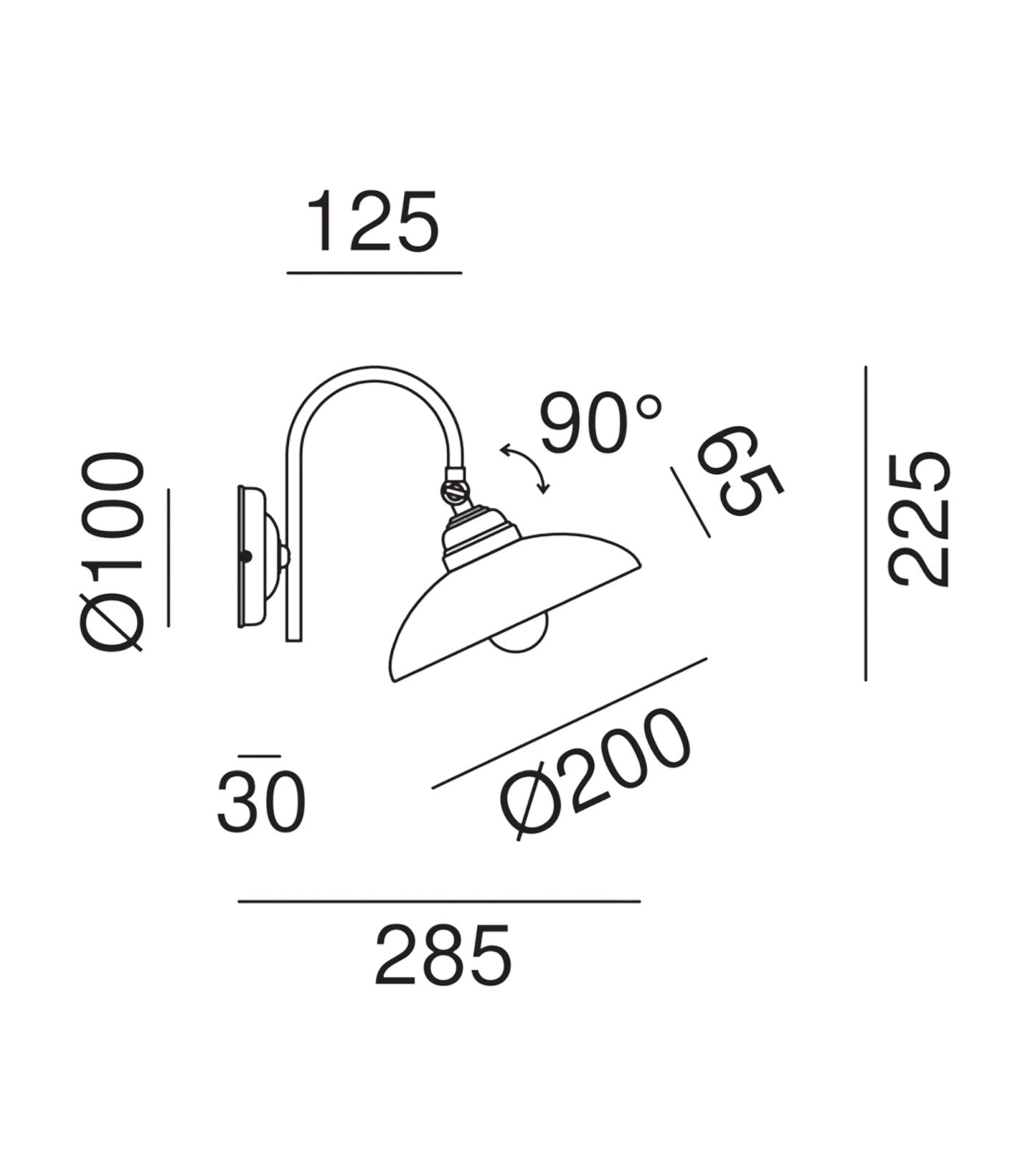 Country Tall Curve Wall Light White & Antique Brass - IL.082.19.OV