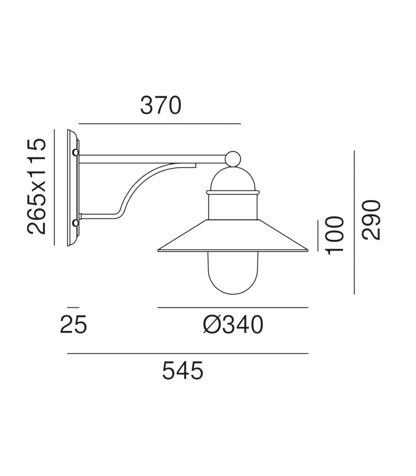 Borgo Medium Wall Light White - IL.244.25.ORB