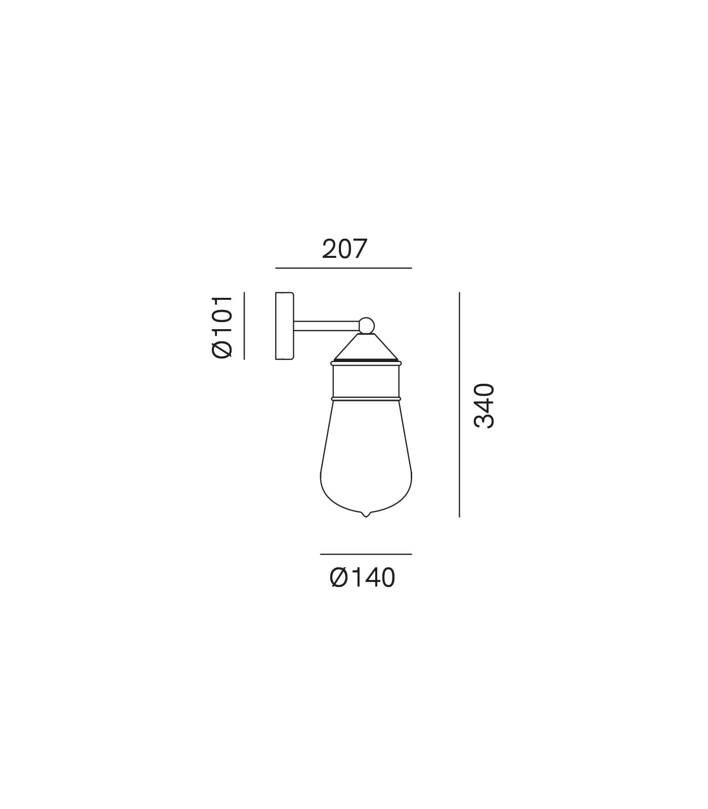 Drop Outdoor Wall Light Antique Brass & Antique Copper - IL.270.04.ORT