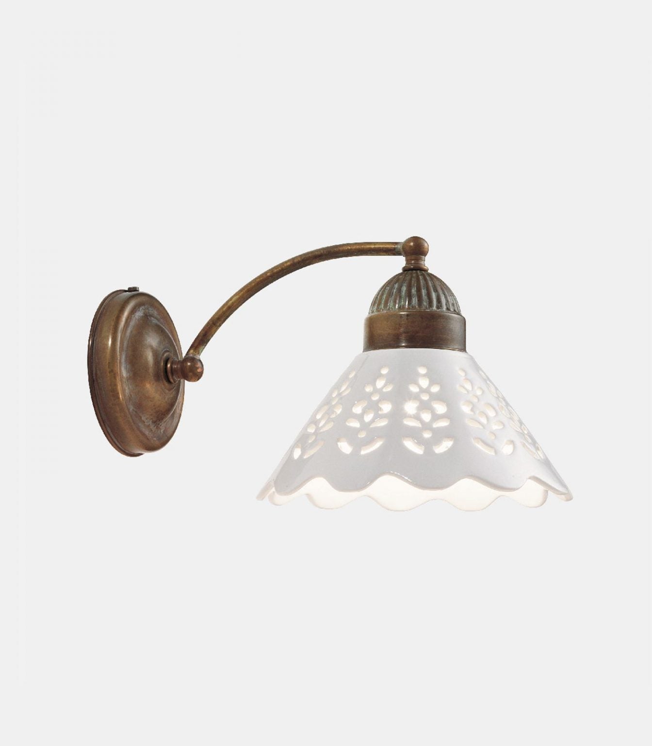 Fiori Di Pizzo Wall Light Antique Brass & White - IL.065.17.OC