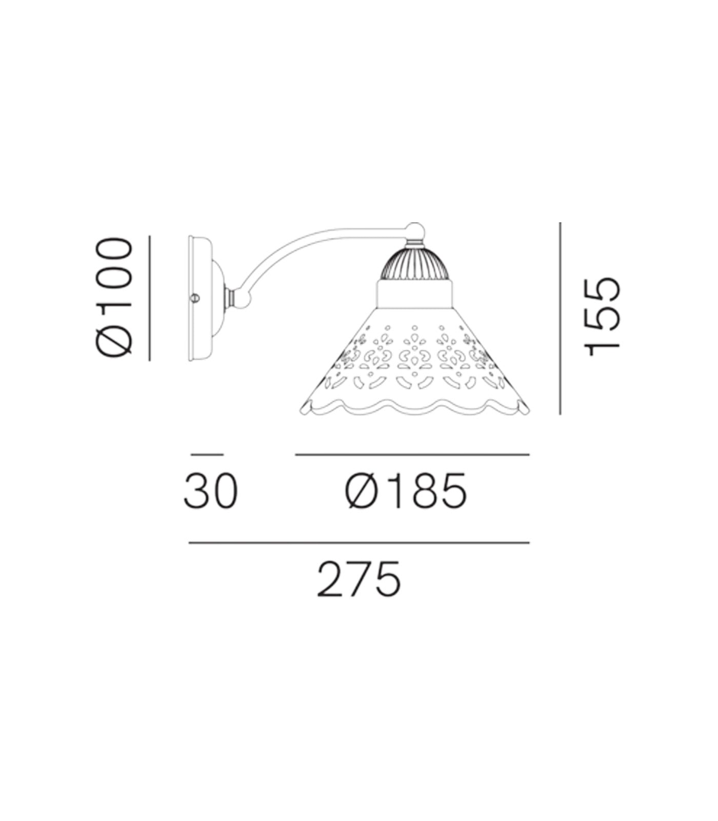 Fiori Di Pizzo Wall Light Antique Brass & White - IL.065.17.OC