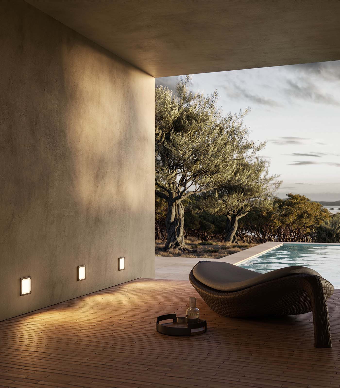 Marina Square Step Light Antique Brass - IL.247.70.OO