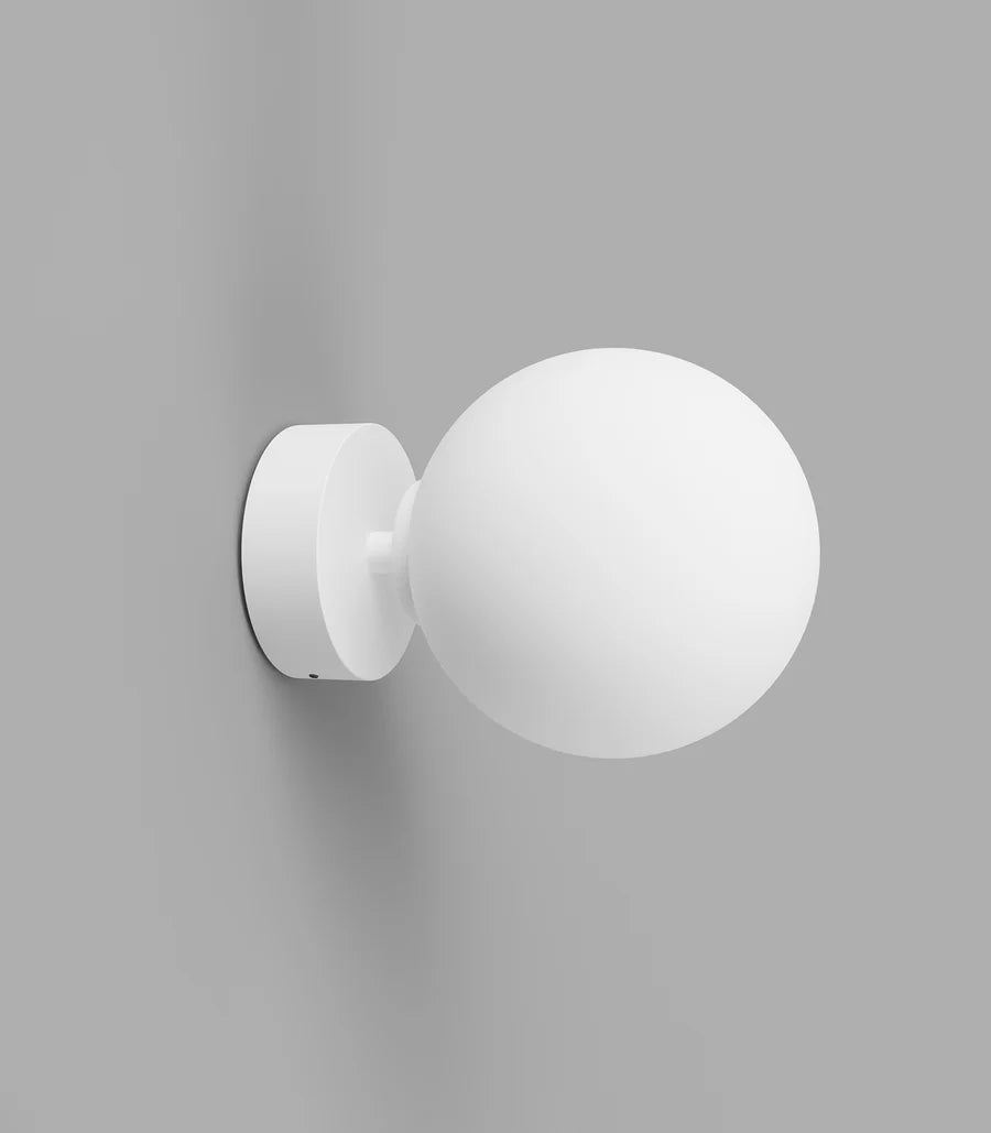 Orb Short Arm Medium Wall Light White & Satin White - LR.i01.54a.WH + LR.A03.M.WH