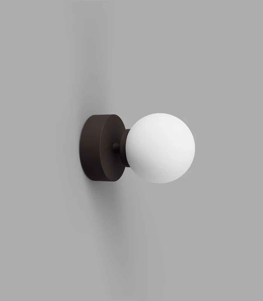Orb Short Arm Small Wall Light Dark Bronze & Satin White - LR.i01.54a.DB + LR.A03.S.WH
