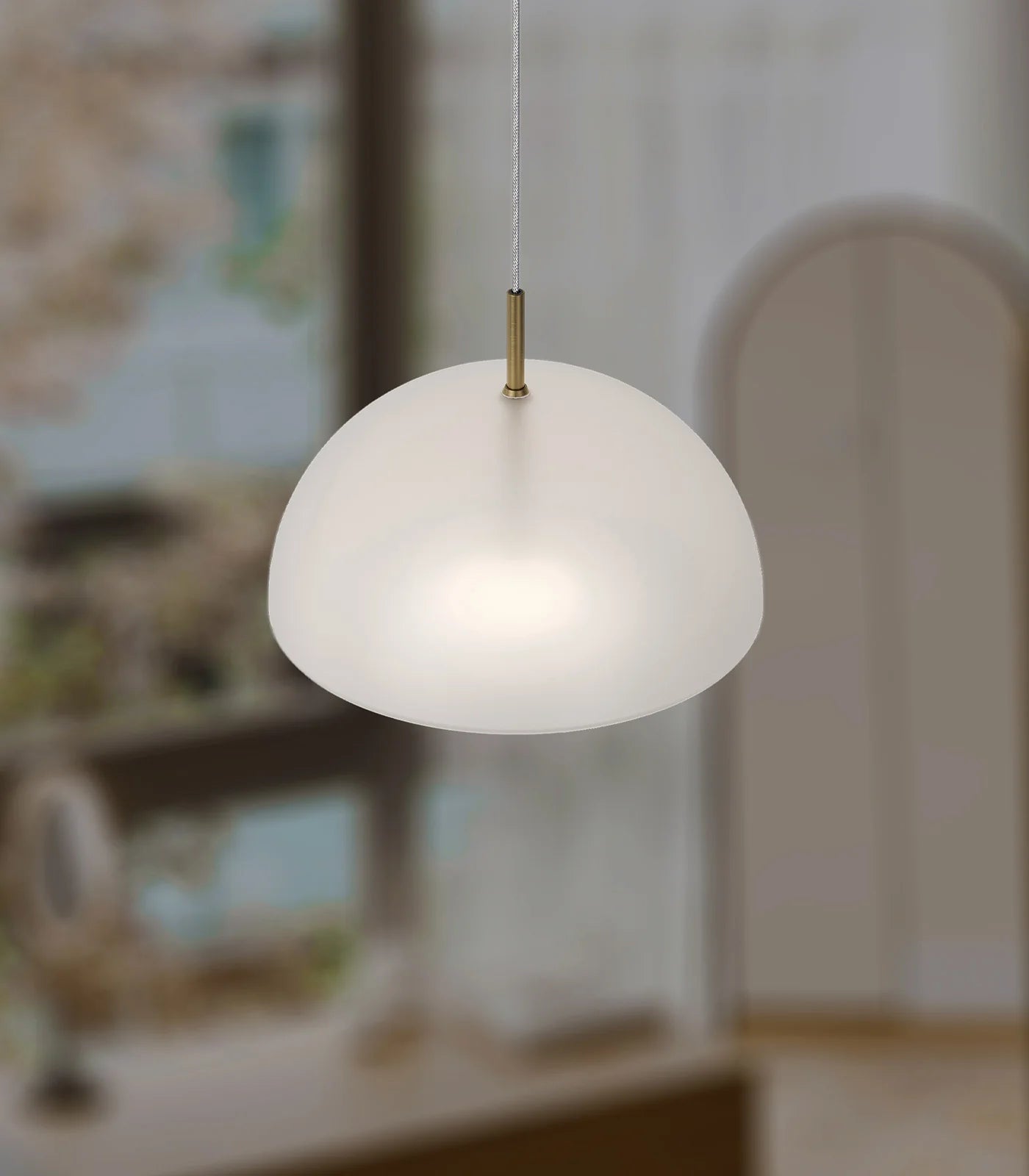 Dome Air LED Pendant Light 4W 2700K Old Brass & Frosted - LR.i02.70.DM.FR.OB