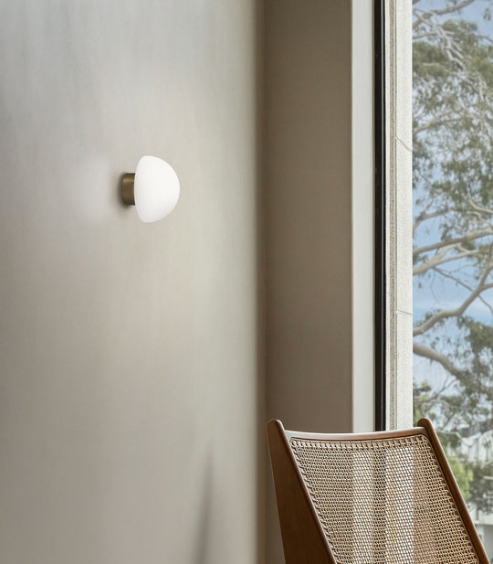 Dome Deco Bathroom Vanity Light White & Old Brass - LR.i01.54d.OB + LR.A03.DM.WH