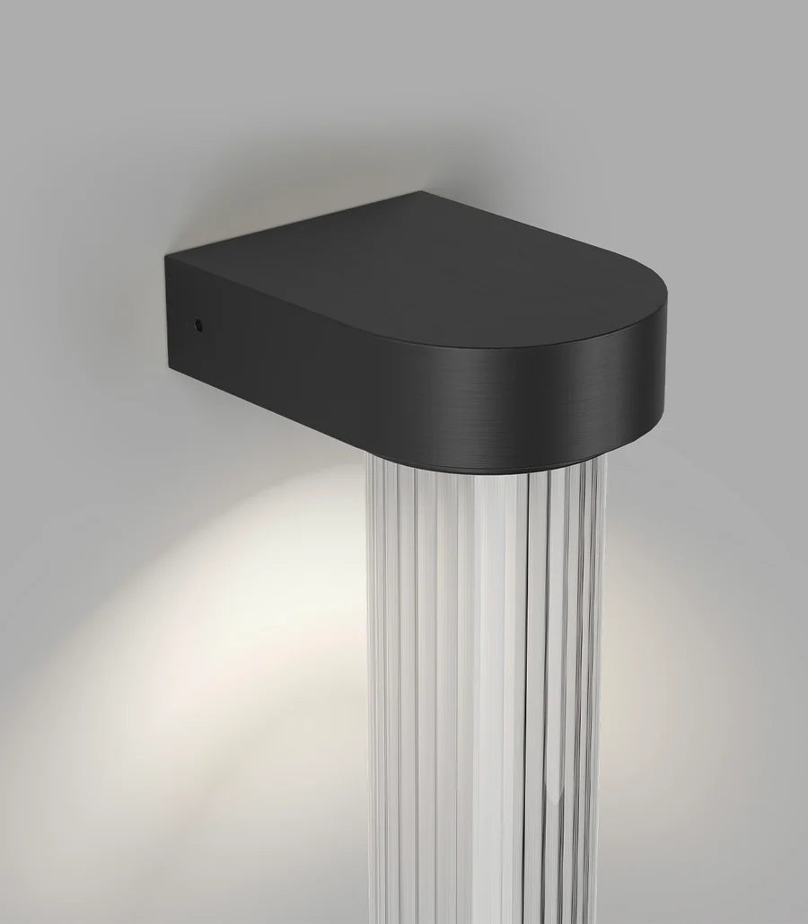 Edge LED Wall Light 4W 2700K Iron & Clear Ribbed - LR.i01.75.IRN + LR.A05.001.CL-RIB