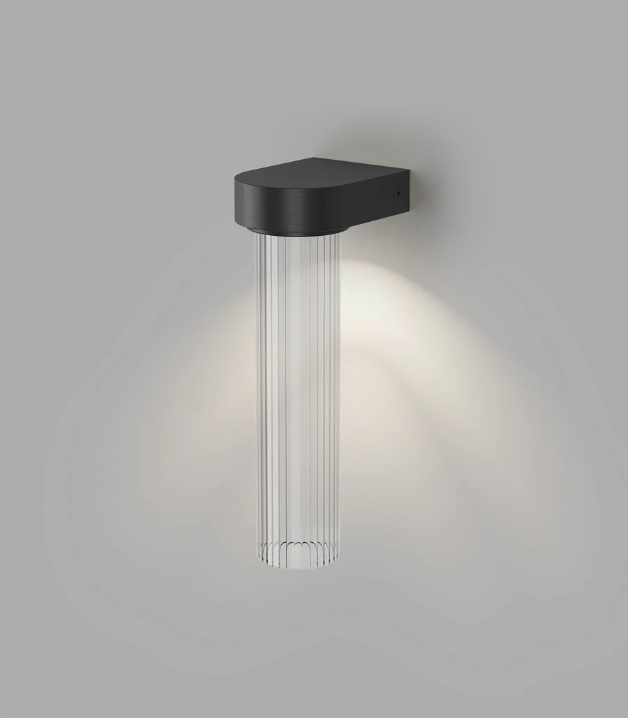 Edge LED Wall Light 4W 2700K Iron & Clear Ribbed - LR.i01.75.IRN + LR.A05.001.CL-RIB