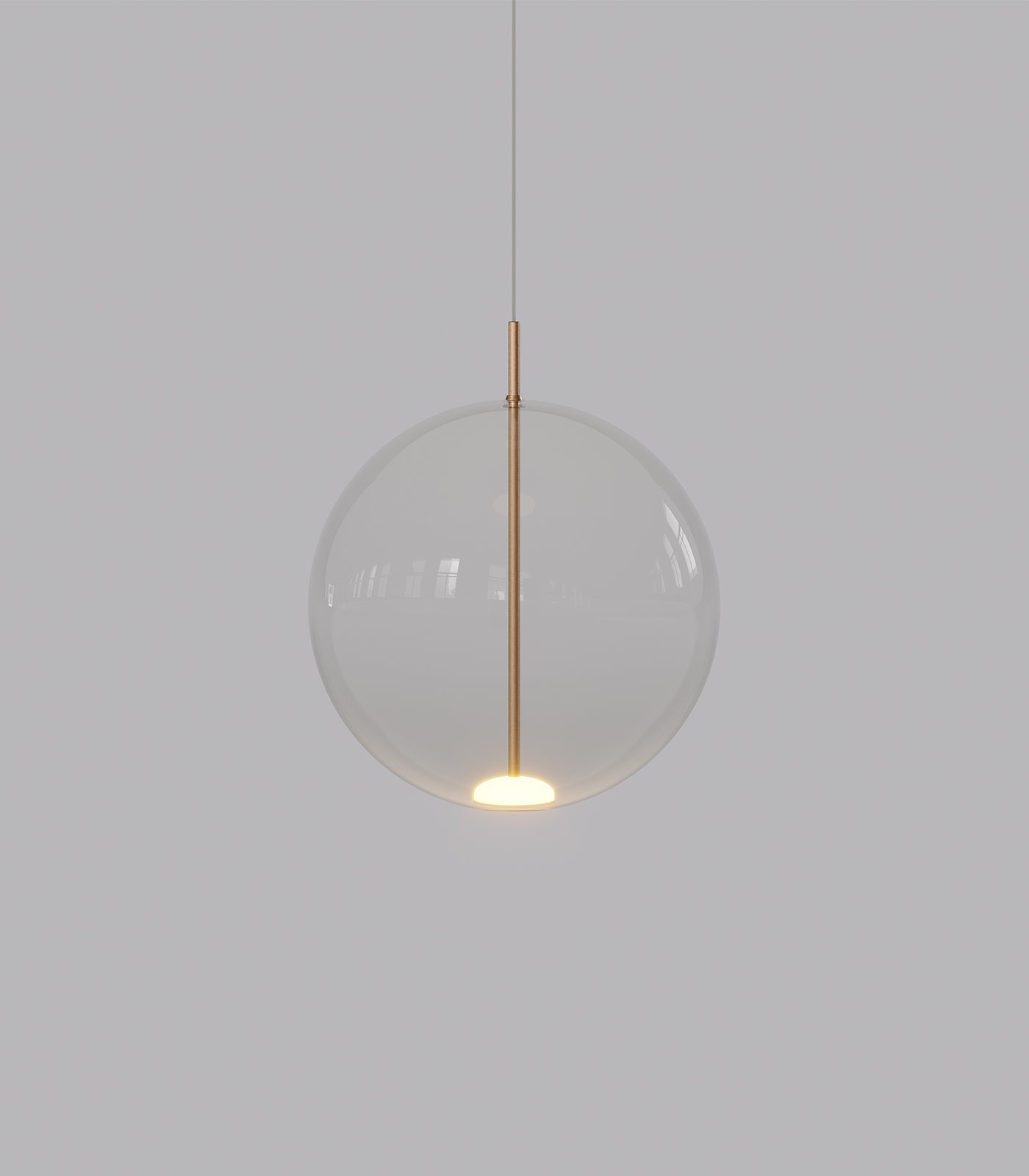 Orb Large LED Air Pendant Light Old Brass & Clear - LR.i02.56.280CL.OB