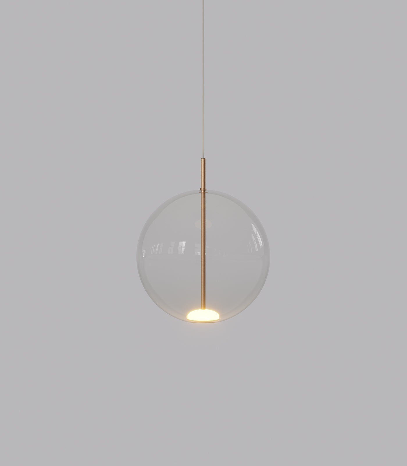 Orb Medium LED Air Pendant Light Old Brass & Clear - LR.i02.56.230CL.OB