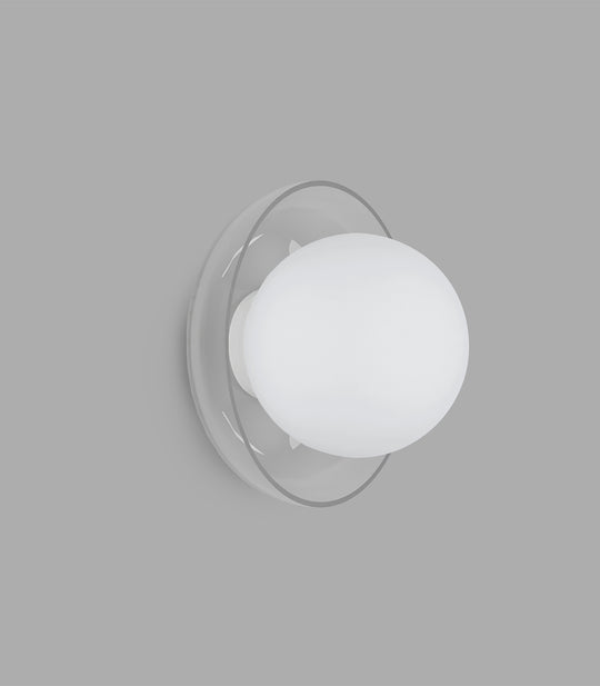 Orb Artisan Medium Bathroom Vanity Light Clear & White - LR.i01.54f.M.CL + LR.i01.54M.WH + LR.A03.M.WH