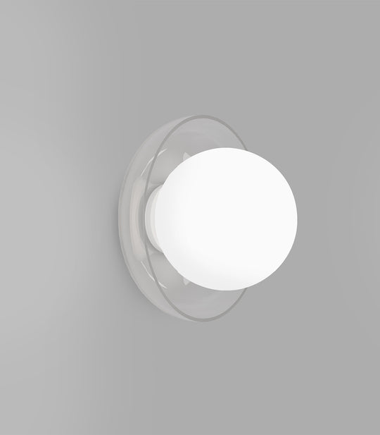 Orb Artisan Medium Bathroom Vanity Light Clear & White - LR.i01.54f.M.CL + LR.i01.54M.WH + LR.A03.M.WH