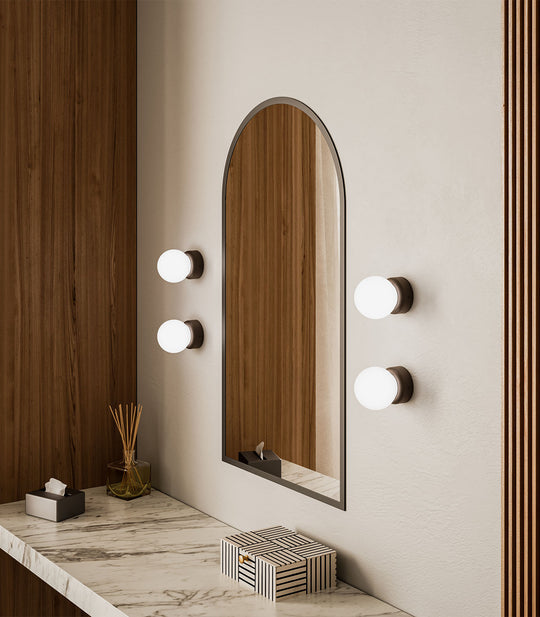 Orb Deco Small Bathroom Vanity Light White & Old Brass - LR.i01.54d.OB + LR.A03.S.WH