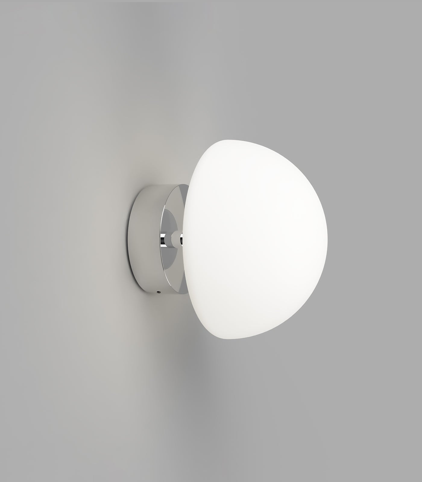 Orb Aluminium Dome Short Arm Wall Light Chrome - LR.i01.54A.CH + LR.A03.DM.WH