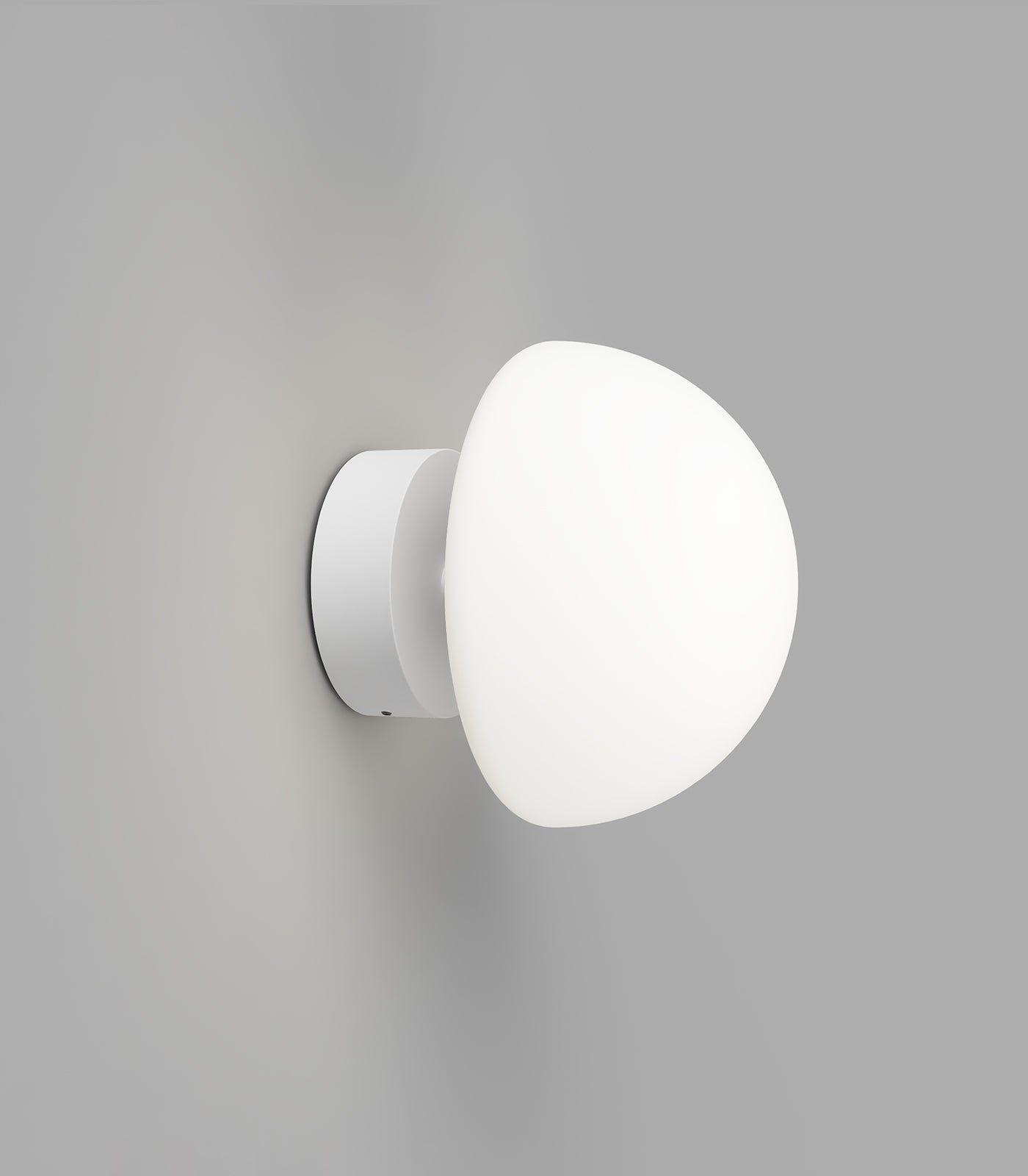 Orb Aluminium Dome Short Arm Wall Light White - LR.i01.54A.WH + LR.A03.DM.WH