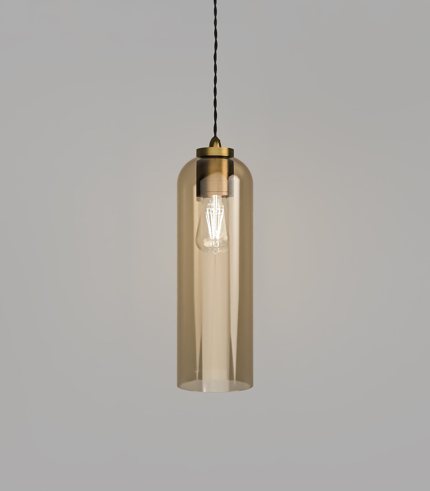 Parlour Elong Pendant Light Old Brass & Amber - LR.i02.25.OB + LR.A01.007.AM