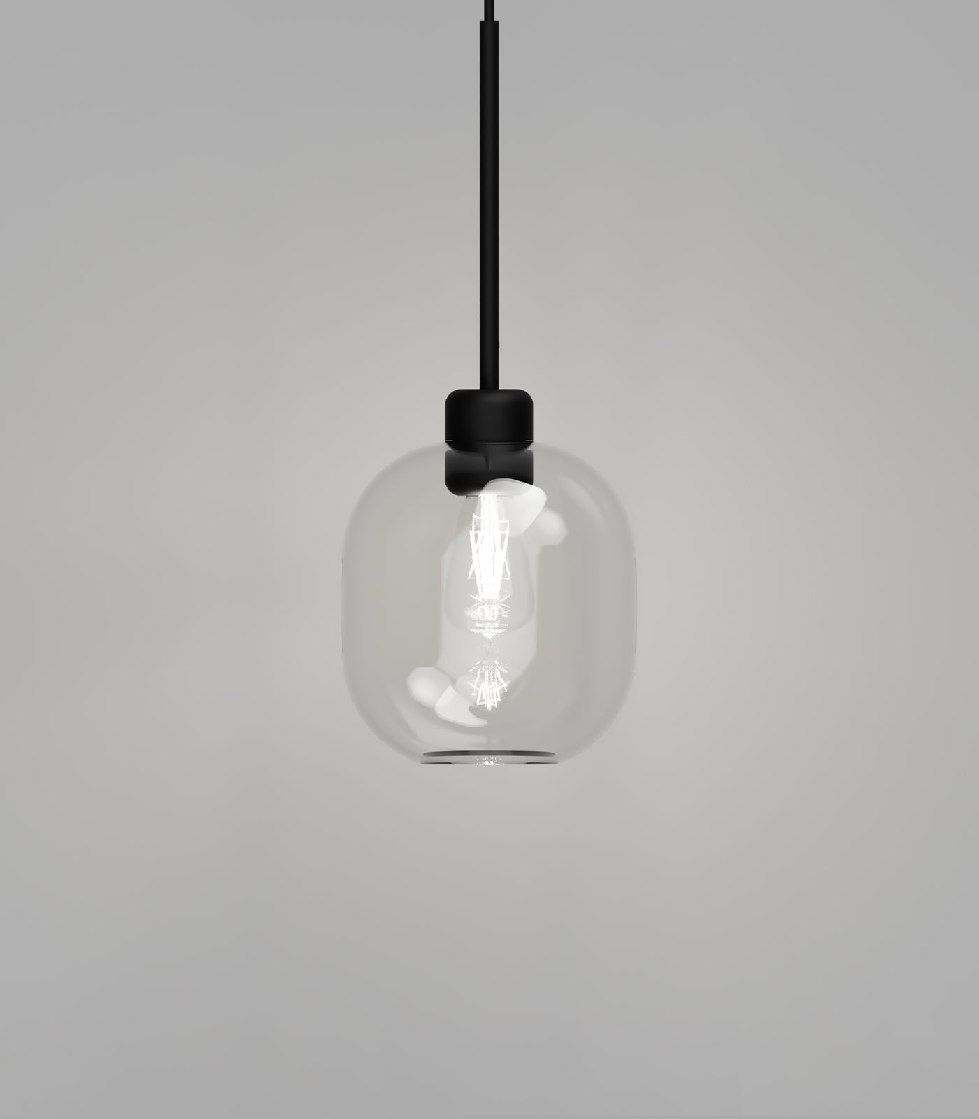 Parlour Lite Curve Pendant Light Black & Clear - LR.i02.26.BL + LR.A01.006.CL