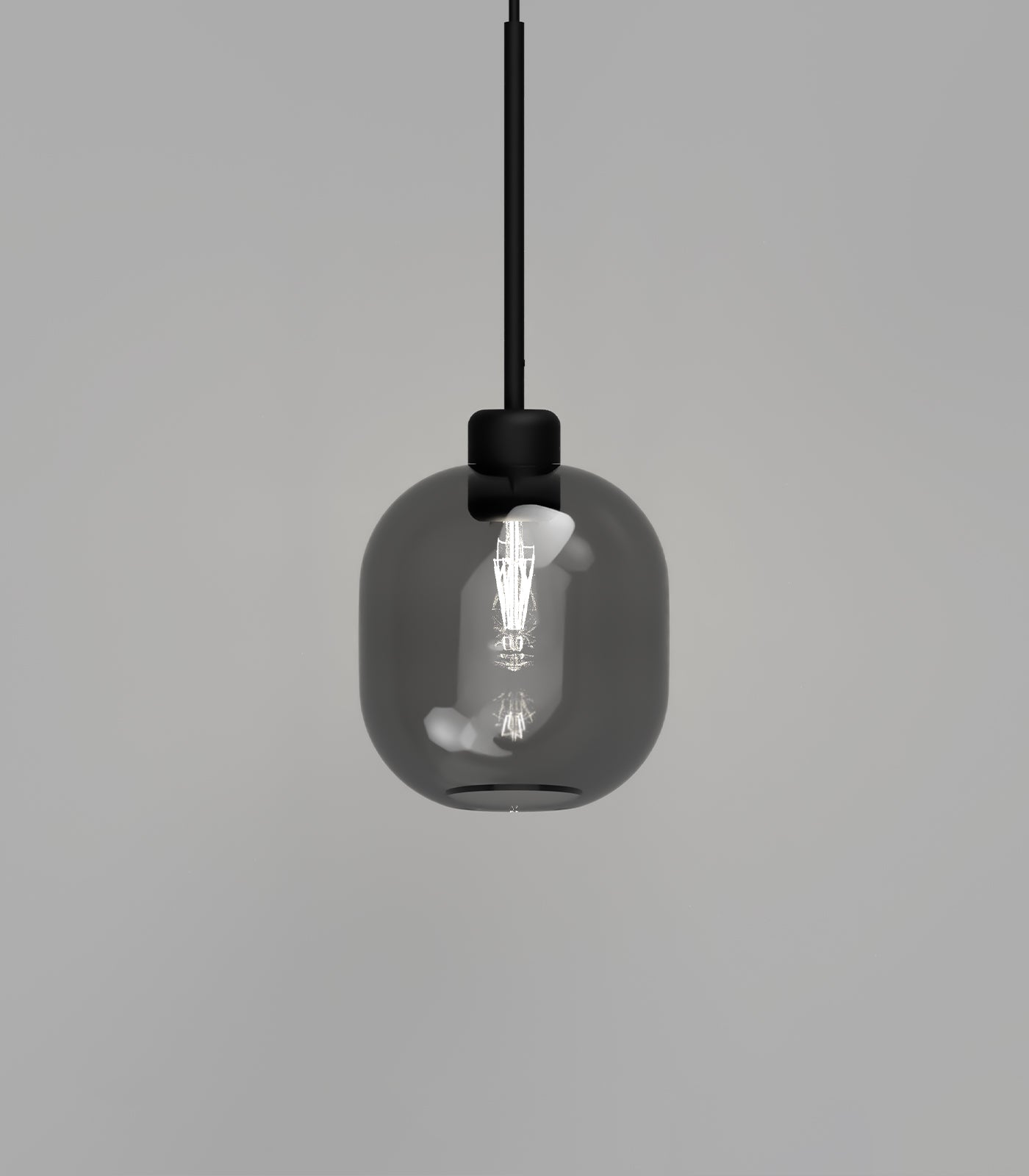 Parlour Lite Curve Pendant Light Black & Smoke - LR.i02.26.BL + LR.A01.006.SM