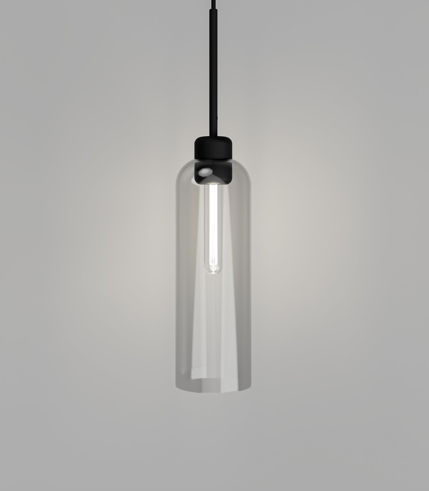 Parlour Lite Elong Pendant Light Black & Clear - LR.i02.26.BL + LR.A01.007.CL