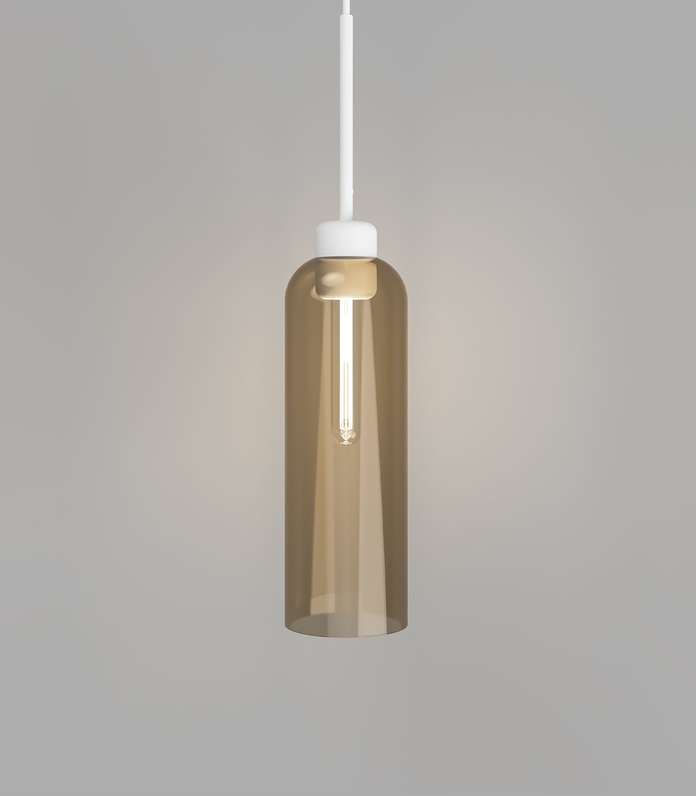 Parlour Lite Elong Pendant Light White & Amber - LR.i02.26.WH + LR.A01.007.AM