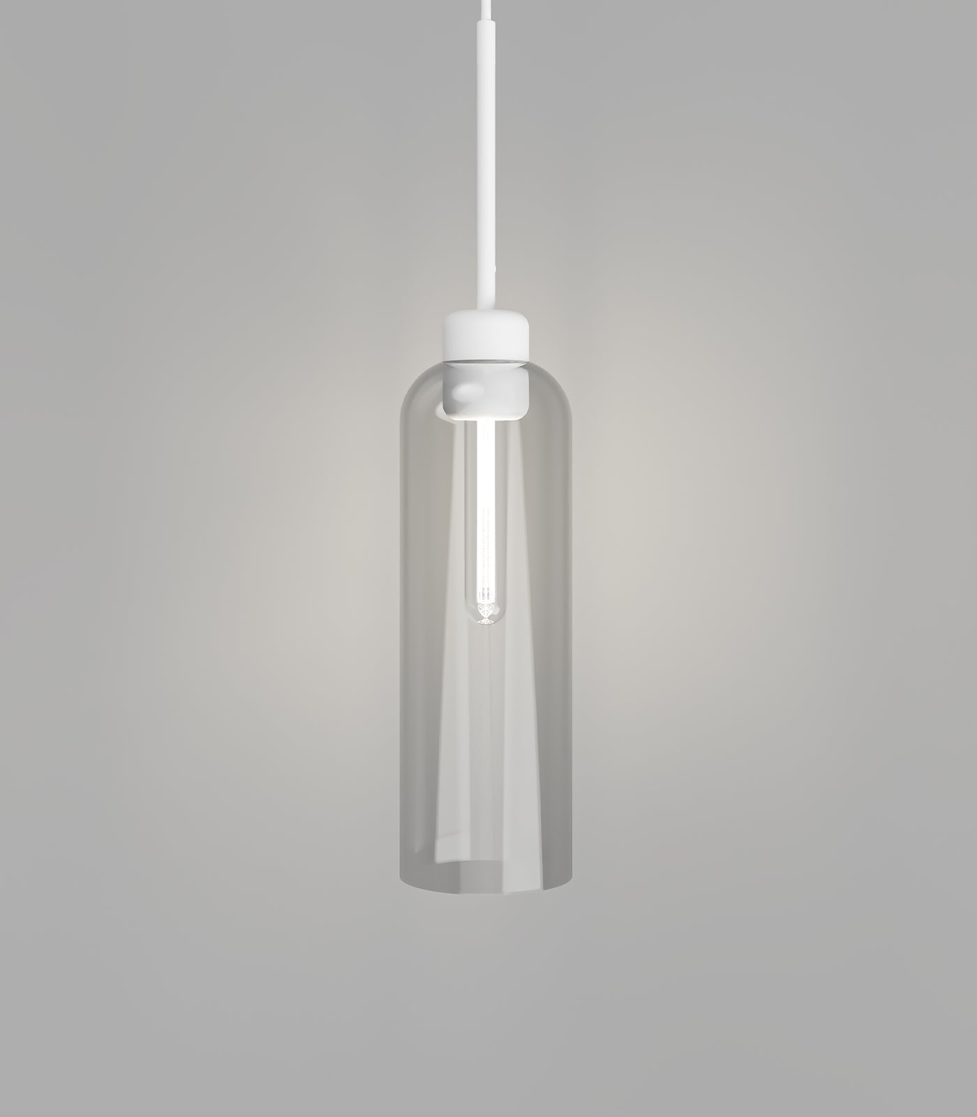 Parlour Lite Elong Pendant Light White & Clear - LR.i02.26.WH + LR.A01.007.CL