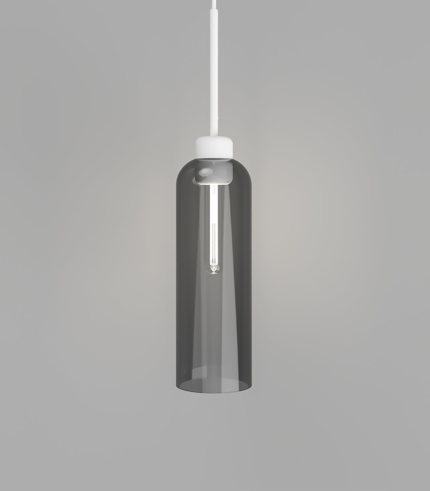 Parlour Lite Elong Pendant Light White & Smoke - LR.i02.26.WH + LR.A01.007.SM