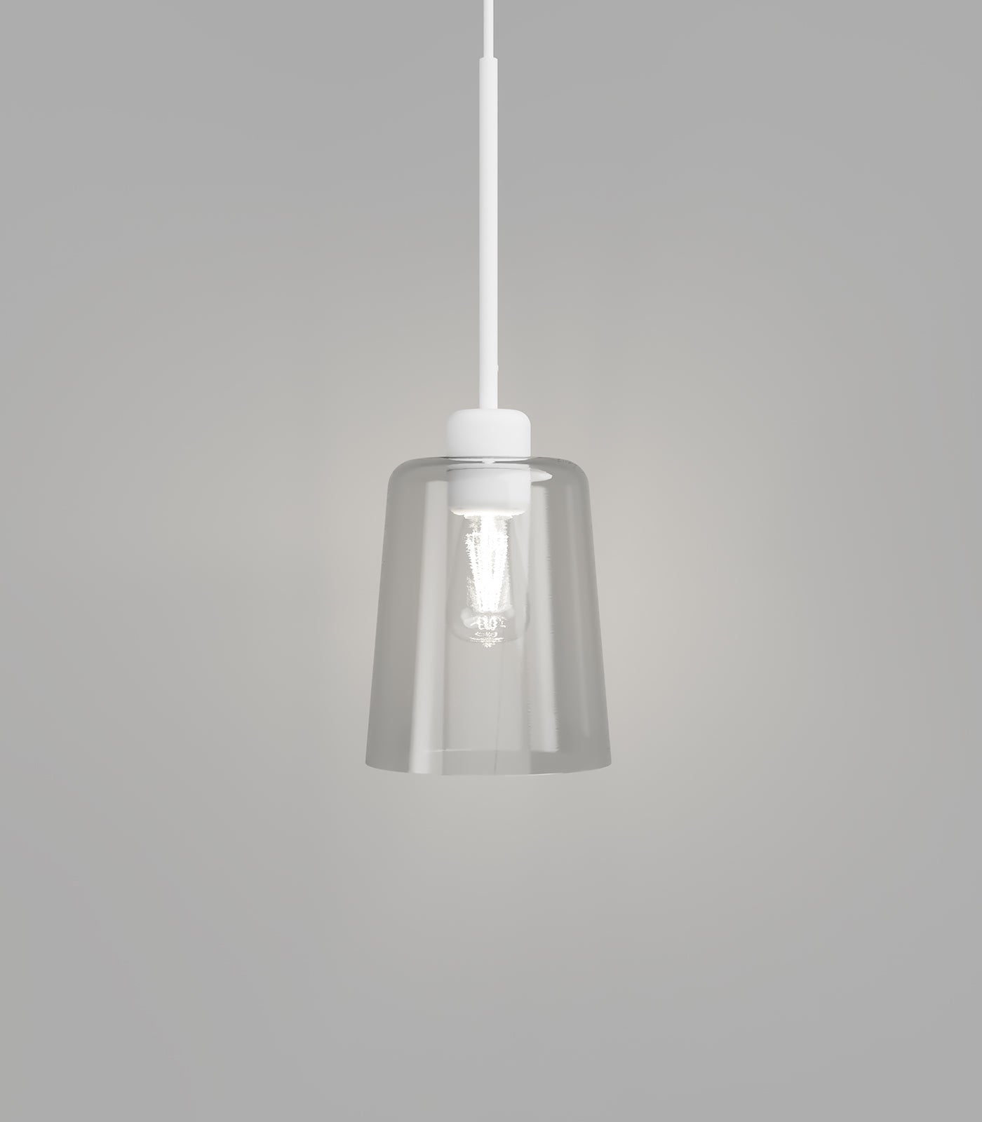 Parlour Lite Glass Pendant Light White & Clear Round/Round - LR.i02.26.WH + LR.A01.003