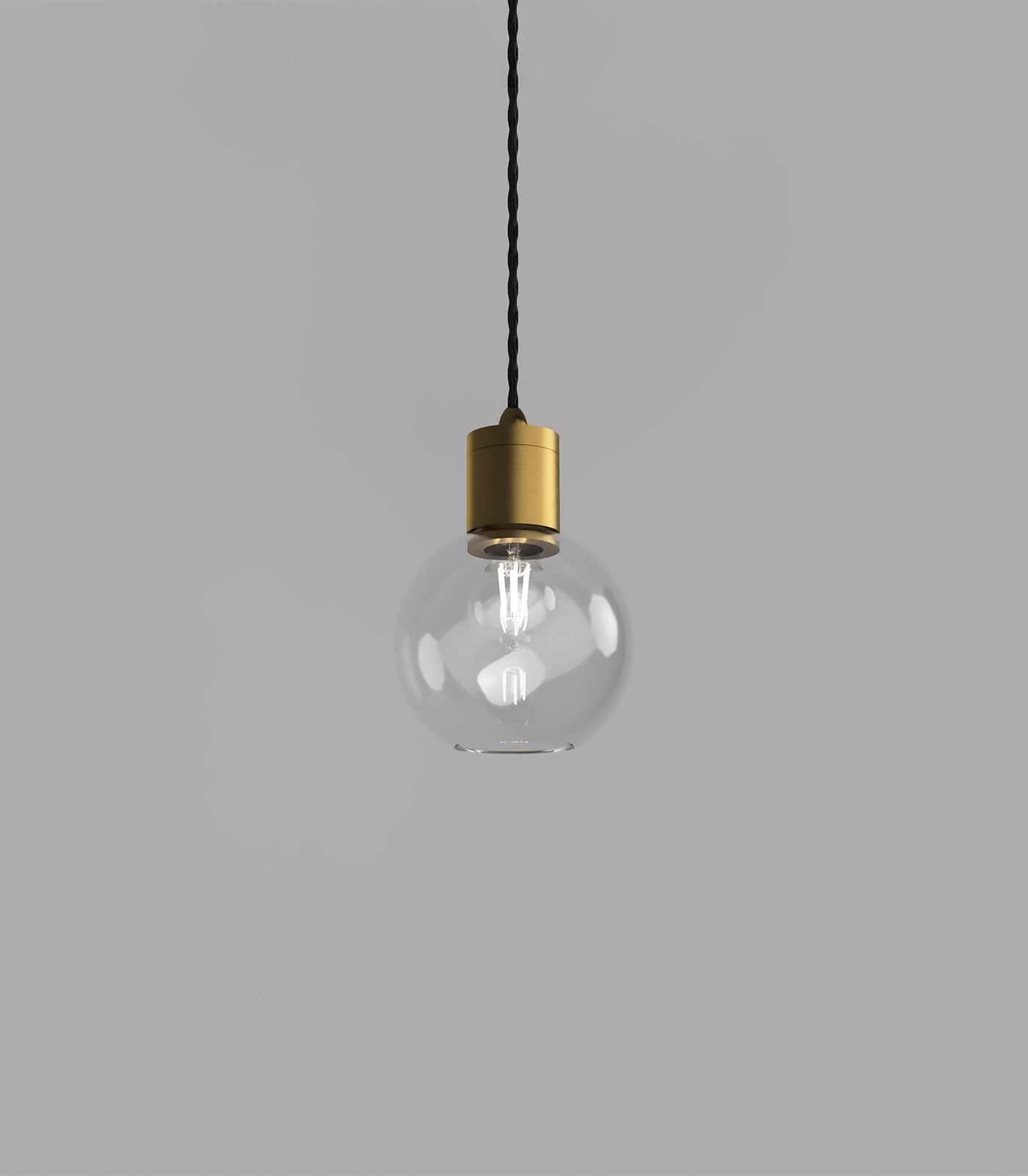 Parlour Sphere Pendant Light Old Brass & Clear - LR.i02.25.OB + LR.A01.004.CL