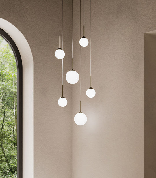 Pico Orb Medium LED Pendant Light 4W 2700K White & Old Brass - LR.i02.30.OB + LR.A03.M.WH