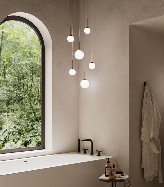 Pico Orb Medium LED Pendant Light 4W 2700K White & Old Brass - LR.i02.30.OB + LR.A03.M.WH